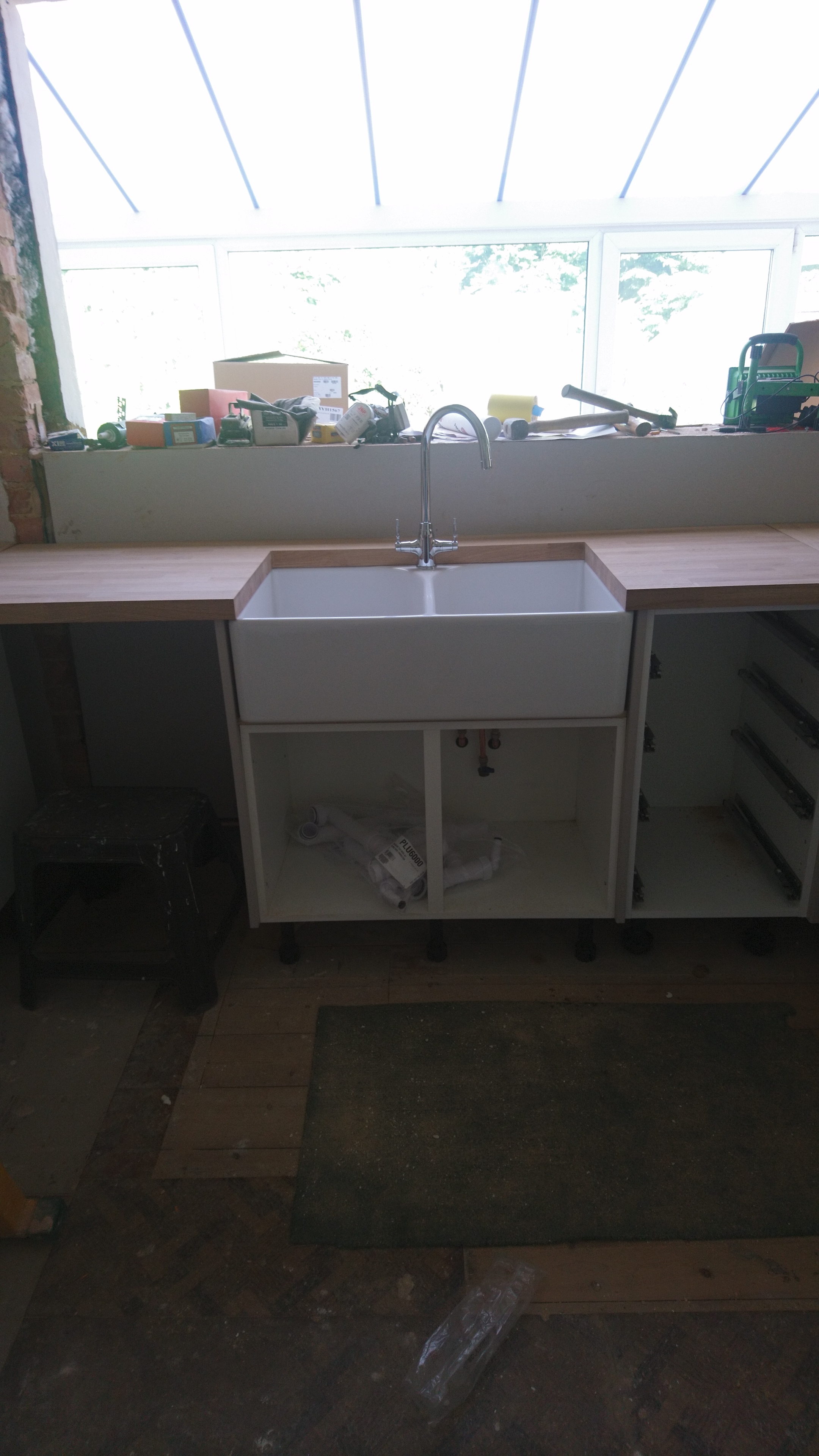 1930s kitchen diner knock through with belfast sink