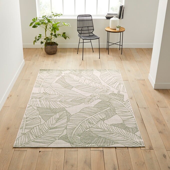 Weso leaf green white affordable rugs