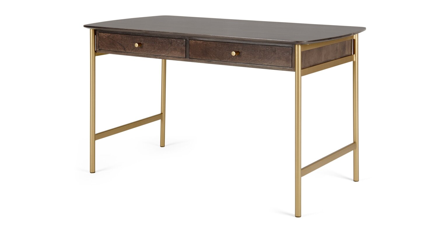 Modern mango wood desk with metal legs from Made.com