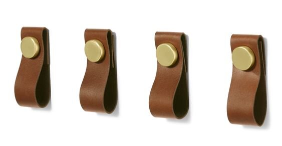 Leather kitchen handles, made.com Hebe leather pulls, set of four, £20