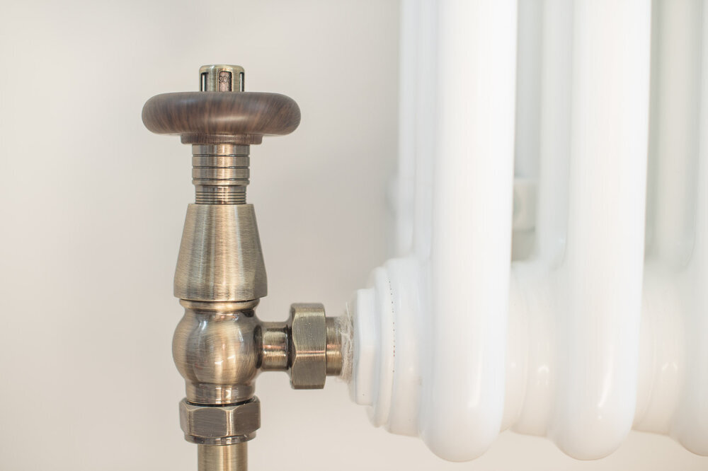brass thermostatic valve trv bay window radiator detail