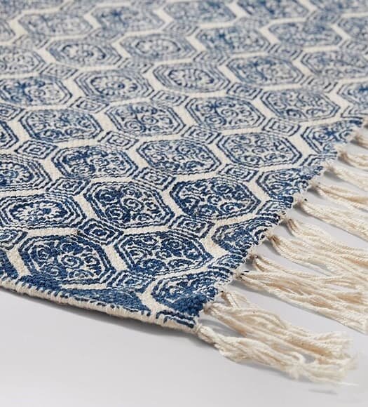 Natural materials boho blue hall runners from Swoon