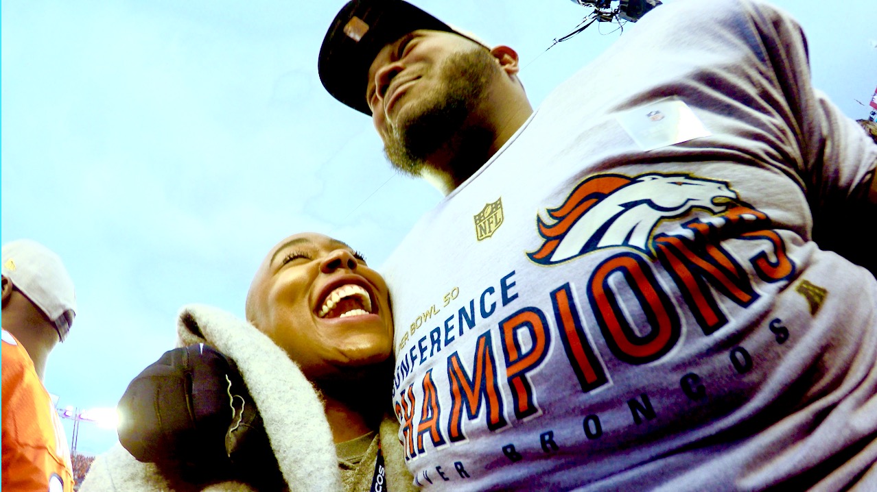 My bestest friend Max and I after the Broncos punched their ticket to SB50.