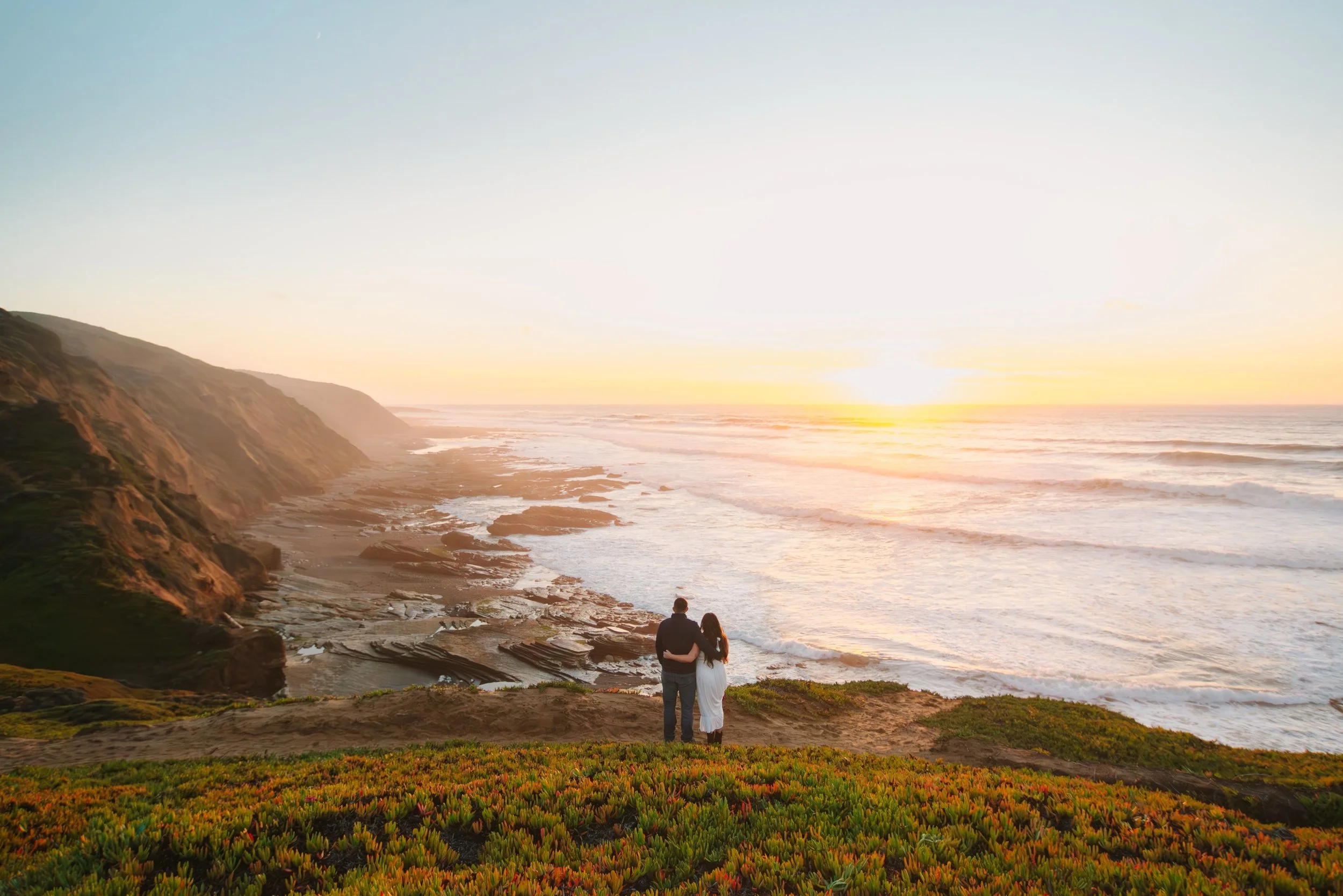 it&rsquo;s Ari &amp; Matt&rsquo;s wedding weekend 🥳🥰 here&rsquo;s some favorites from their engagement session last fall ✨🌅🌊🌲💍