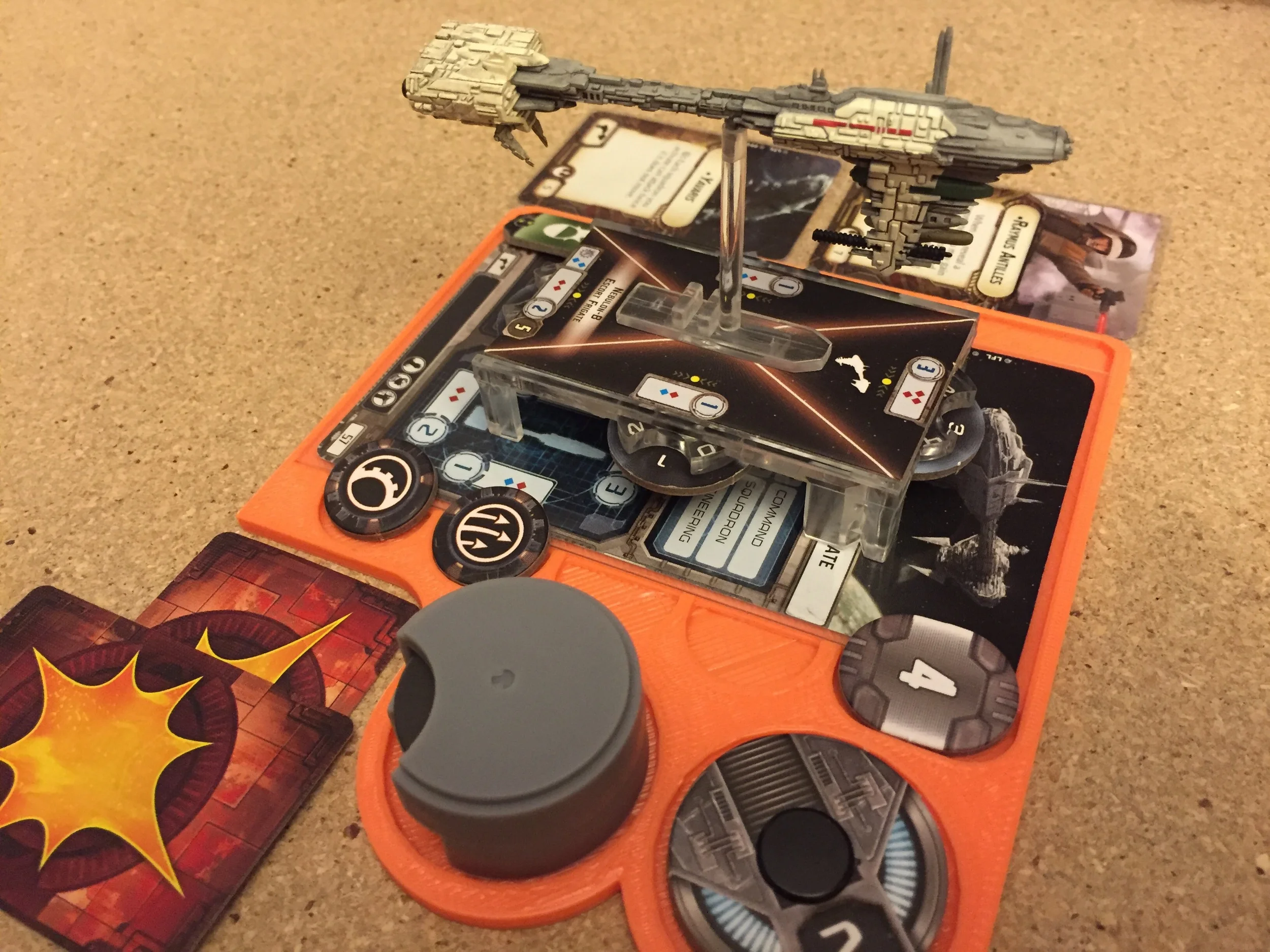 When the ship is destroyed, put it right on top of the tray. Useful for between game transport, too.