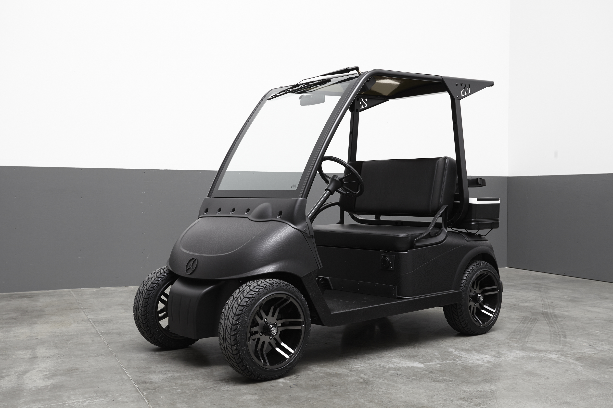Finished photo of the custom Jordan golf cart