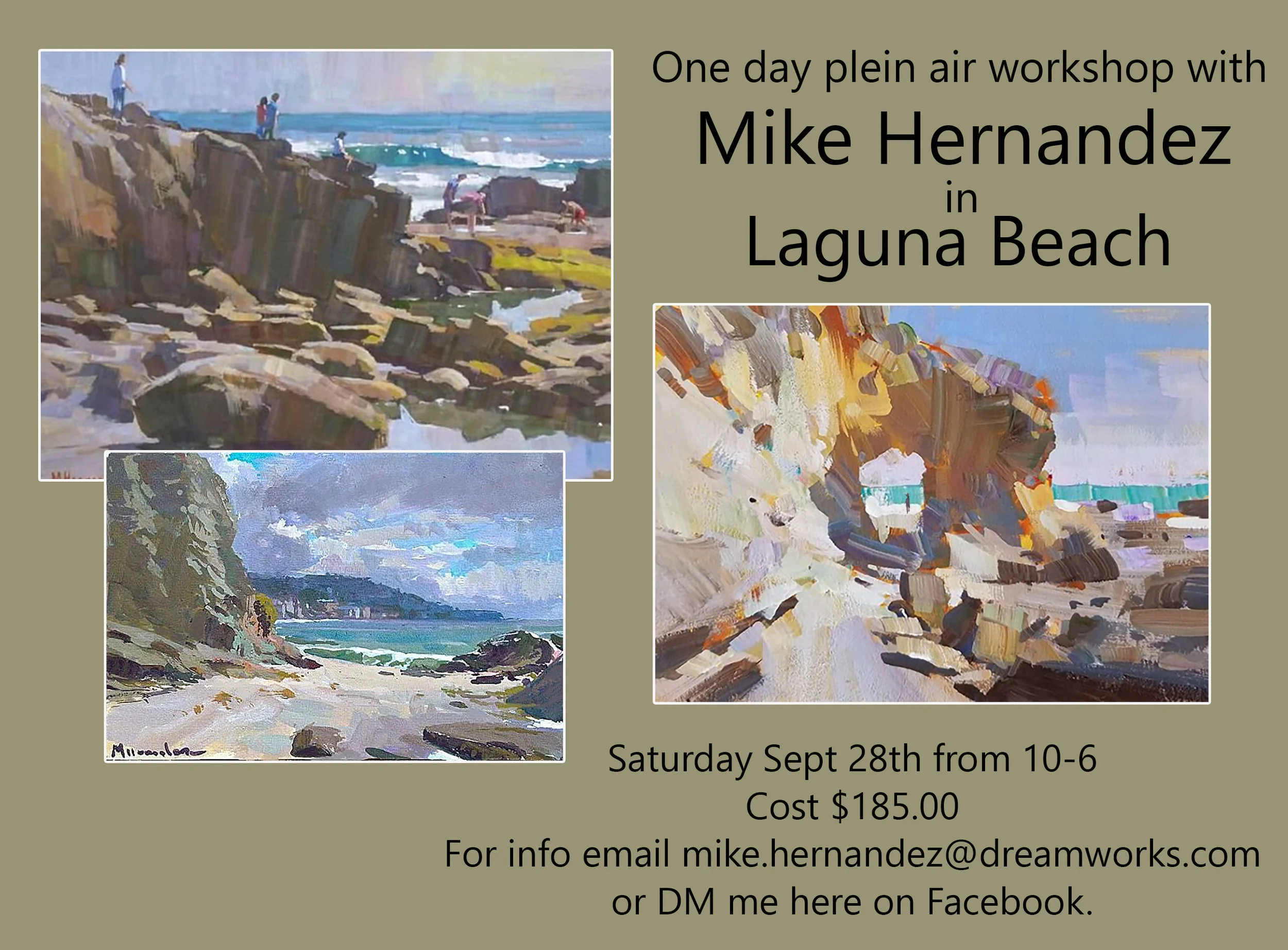 Seascape painting workshop in Laguna beach.