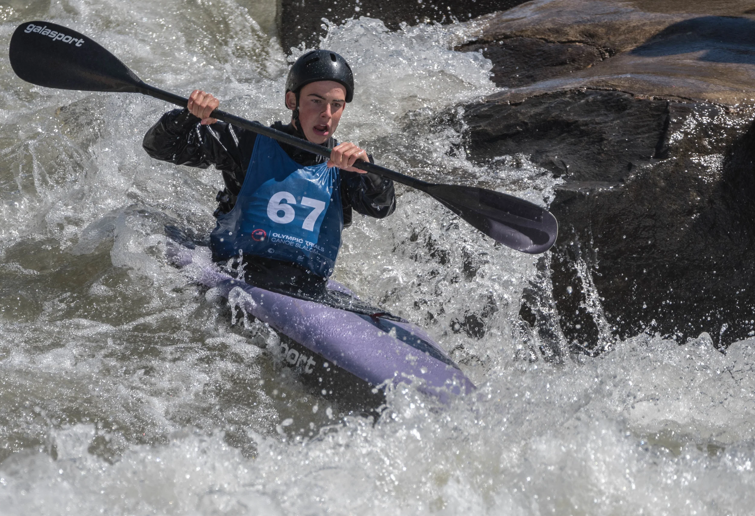 Shooting the Big Drop at the Whitewater Center
