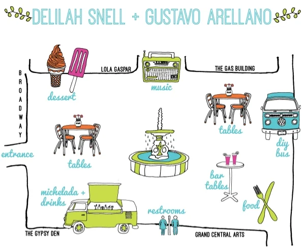 Wedding map: Delilah and Gustavo