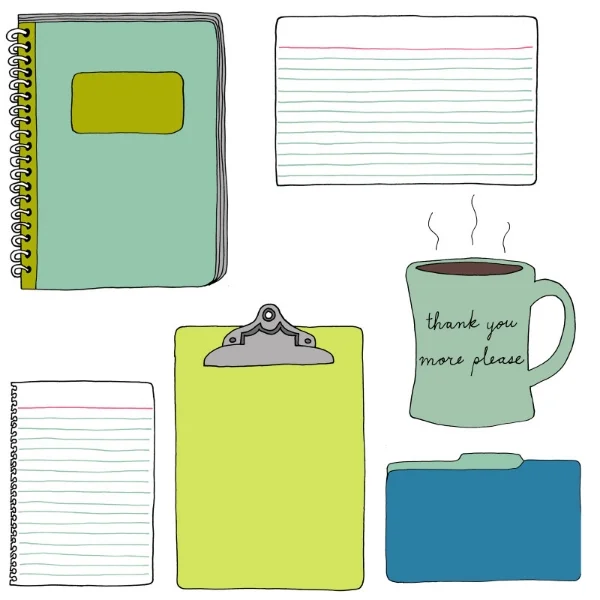Commissioned work: office supply illustrations