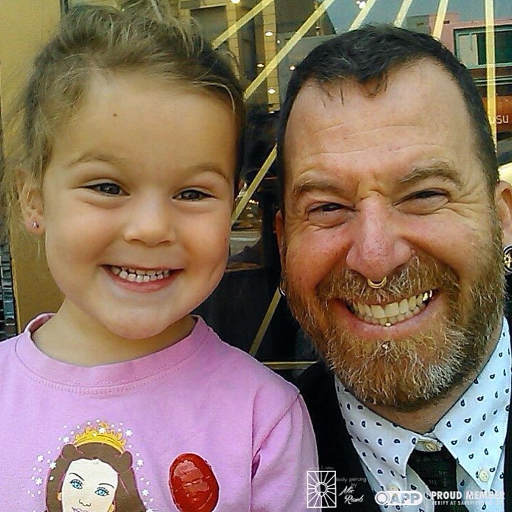Mic got to pierce this excited cutie’s earlobes today, and she looks like one satisfied customer! Hooray for princess ears!