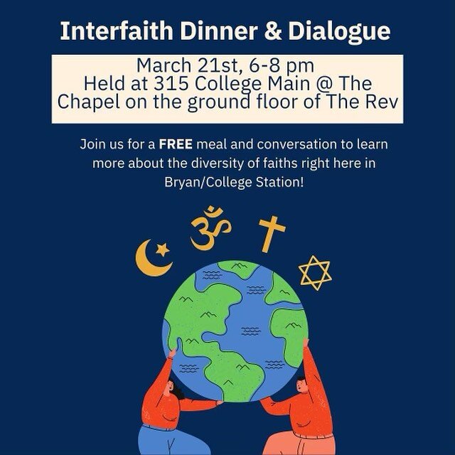 Howdy! Join us for a coming together celebration of the different faiths this Thursday at the Chapel!