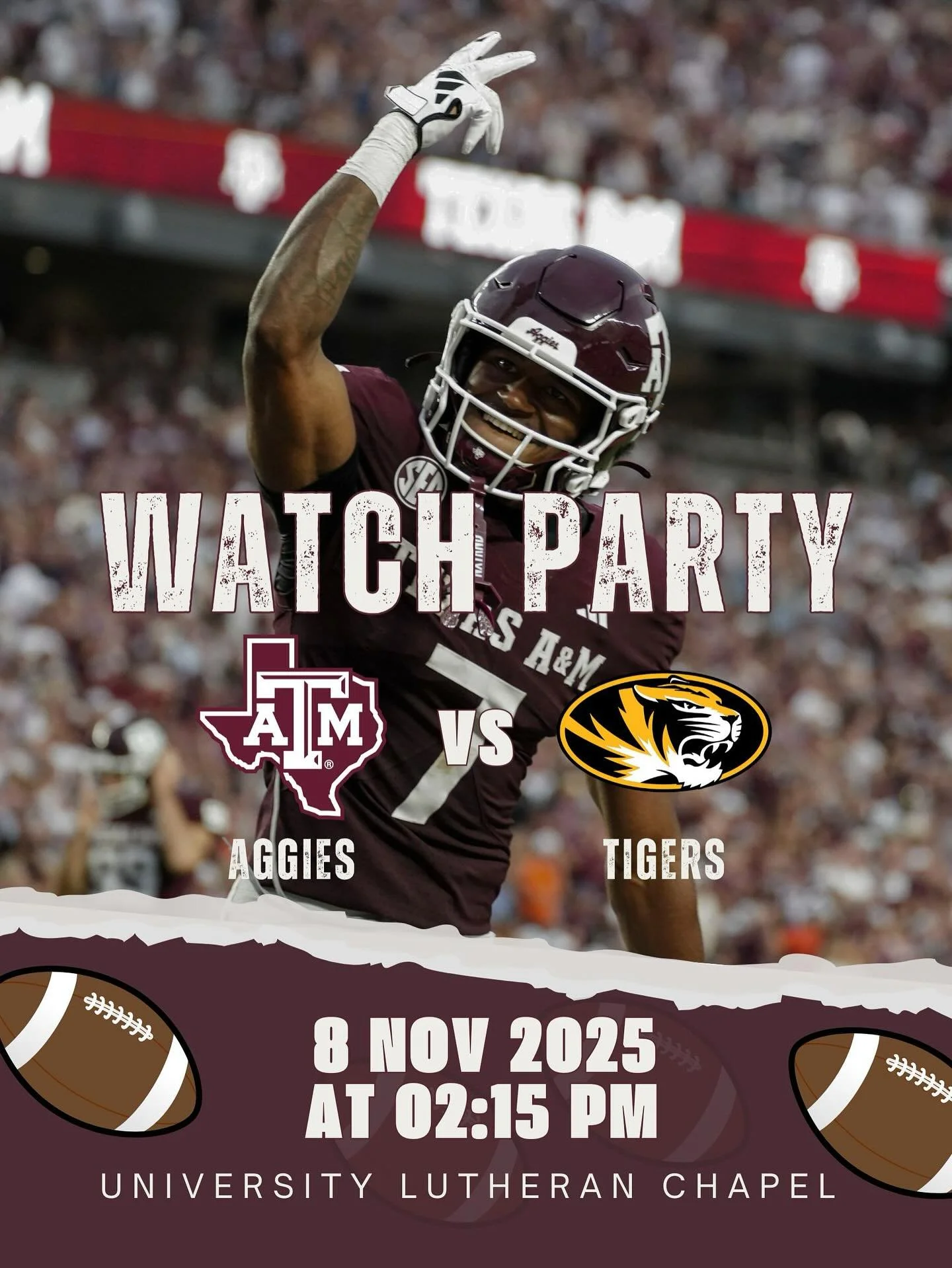 Come out to the Chapel this Saturday to support the Aggies as they BTHOM and continue their undefeated season!! 🏈