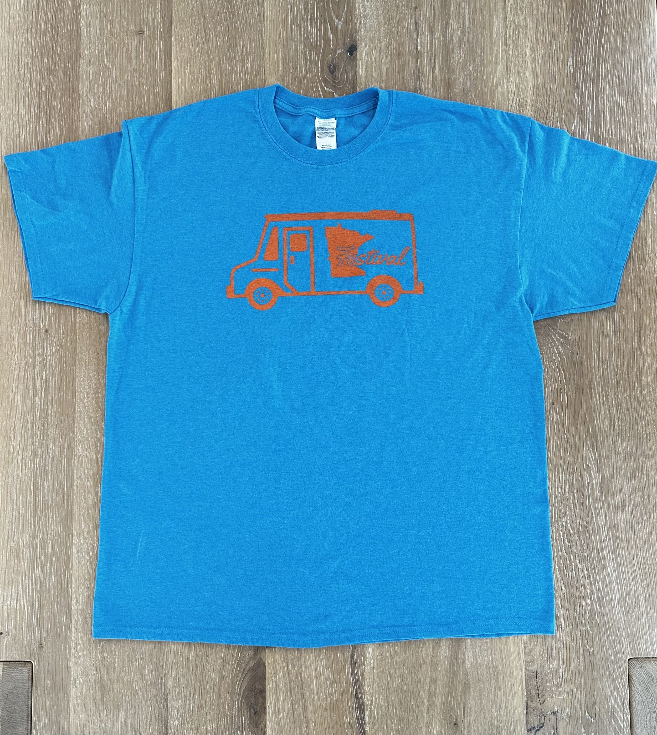 Orange Logo- Blue Shirt