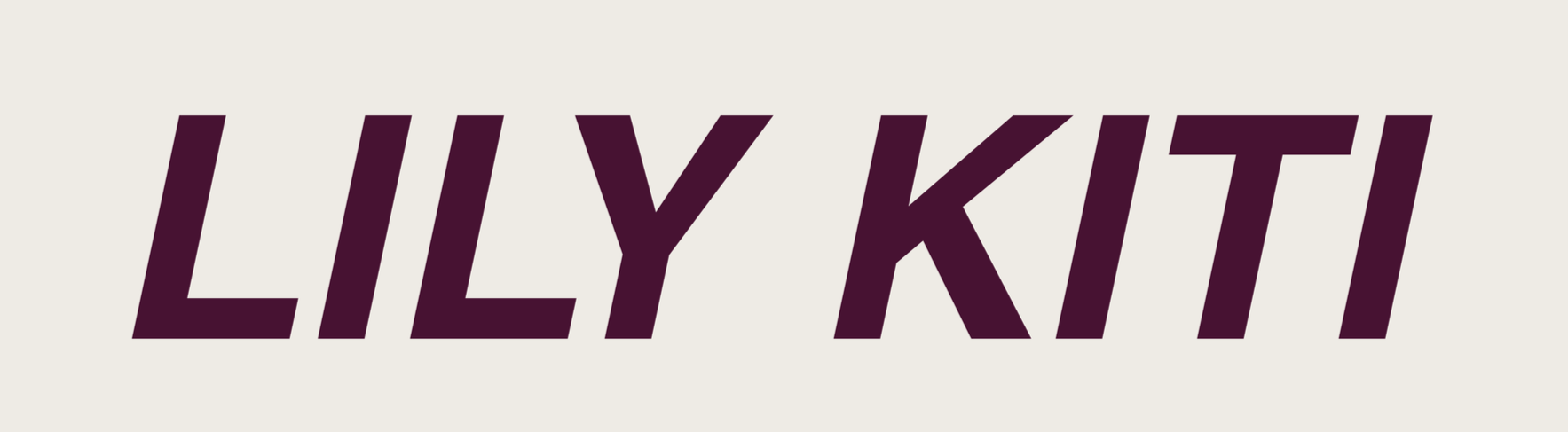 The text 'LILY KITT' in bold, dark purple letters on a light background.