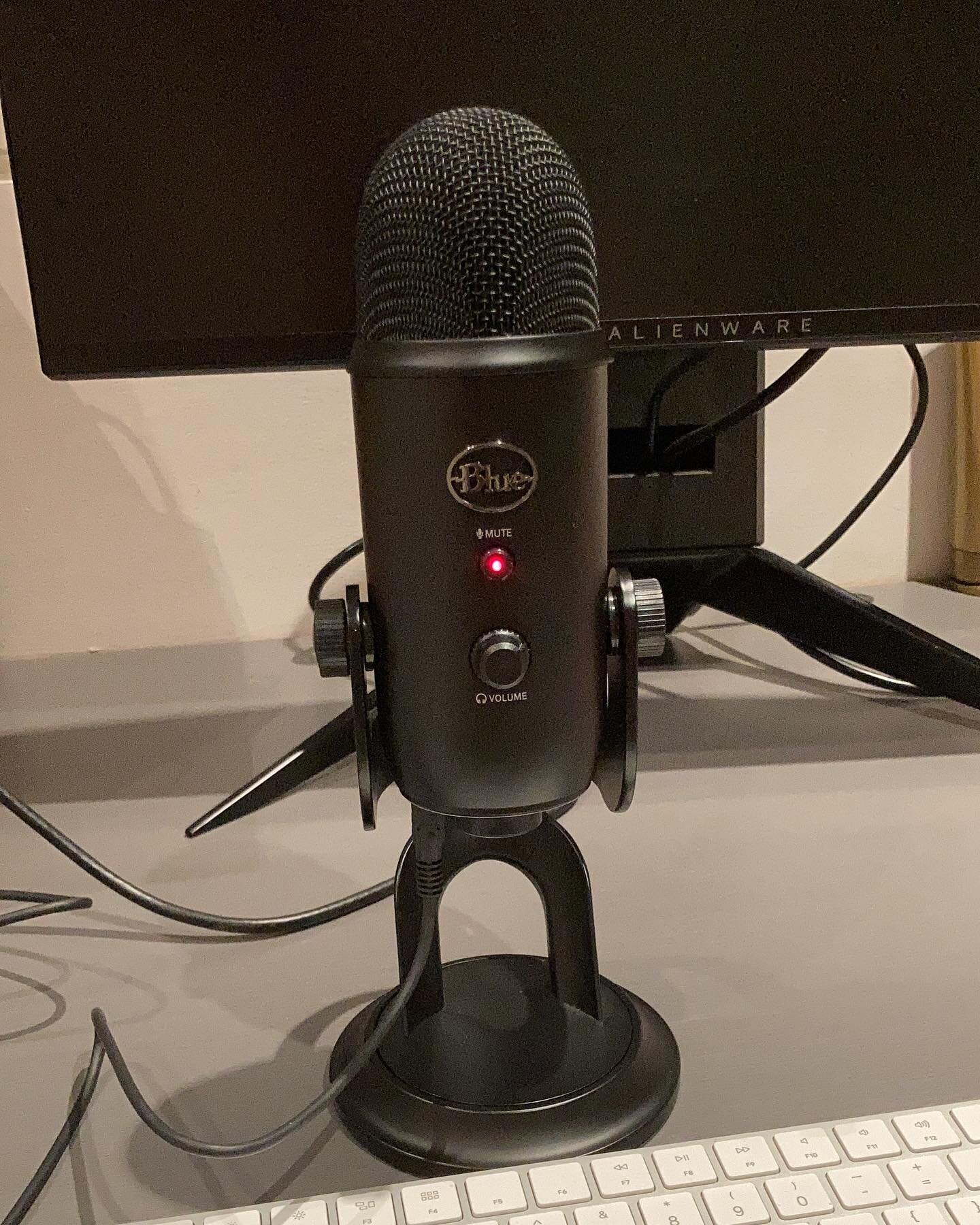 My new friend. Living the #covidlife on #webinar after webinar and now virtual coaching and team training. This yeti mic is an essential. Thank you to the 3 men in my life. @jedkatekar