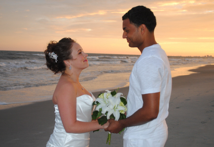 Sunset During Beach Wedding