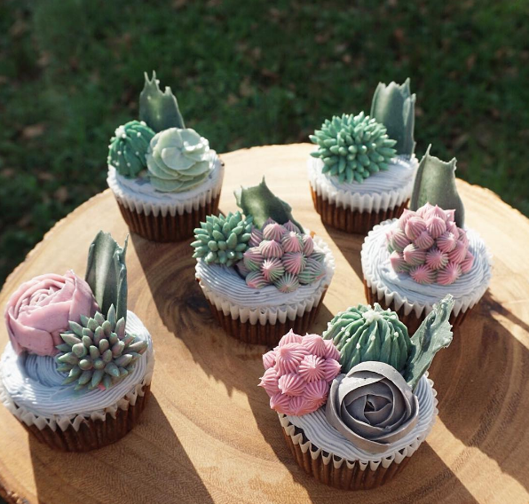 Succulent Garden cupcakes