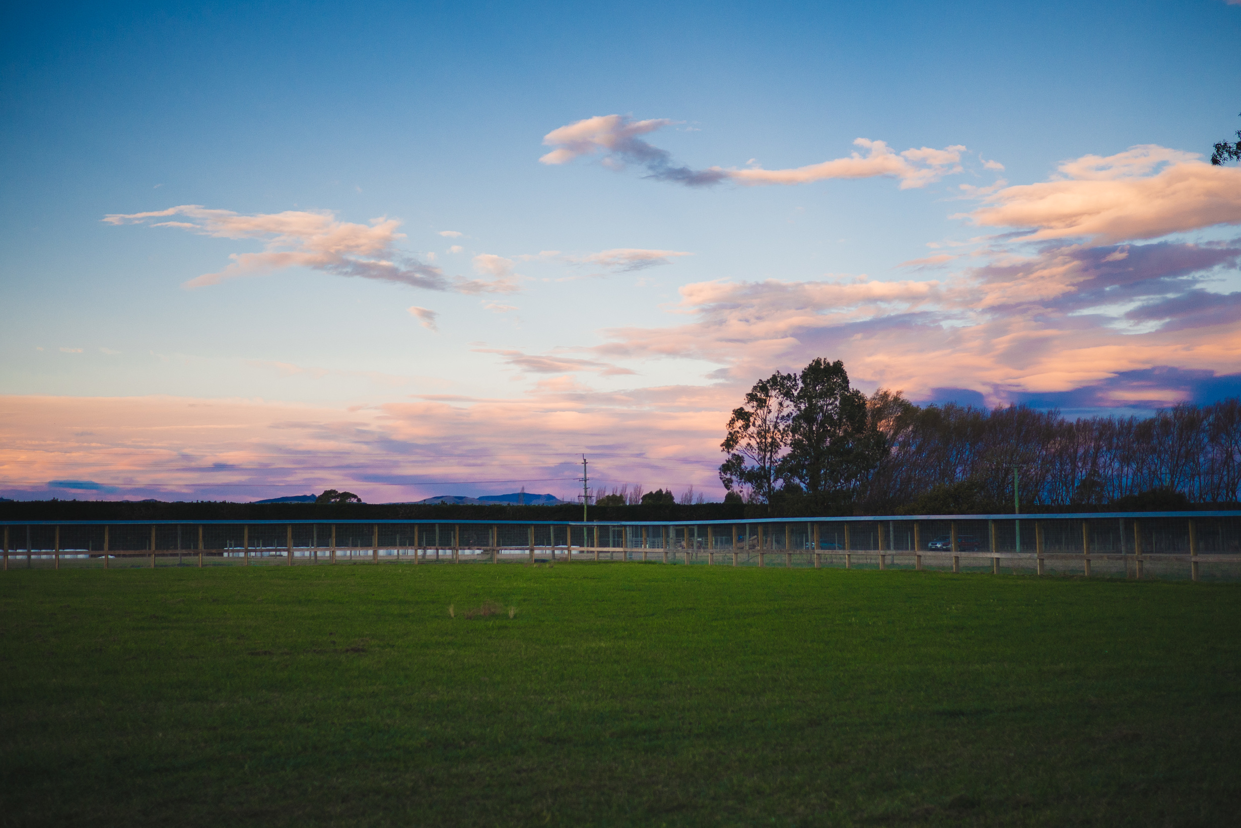 The sun sets on our beautiful new enclosure.