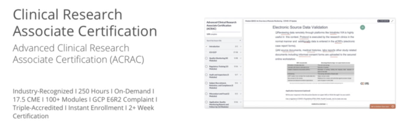 clinical research associate quizlet