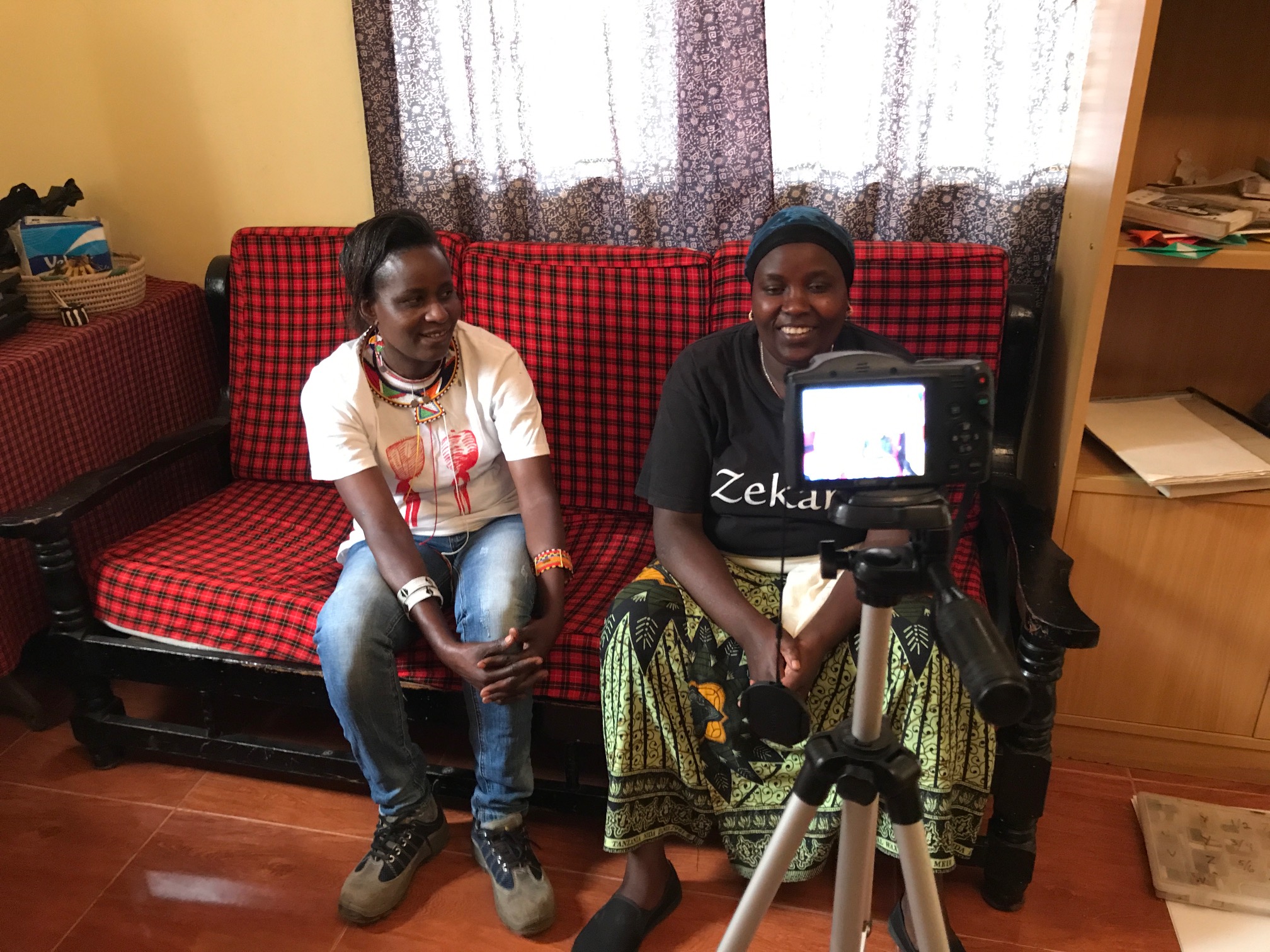 Sarah Mollel, and one of the Zekana woman during an interview