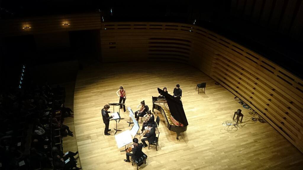  Koerner Hall in performance of Faster Still with The Rolston Quartet, Veronique Mathieu and Claudia Chan 