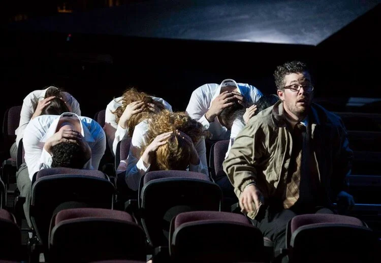 Production still from the 2014 Soundstreams/Maniac Star production of Airline Icarus