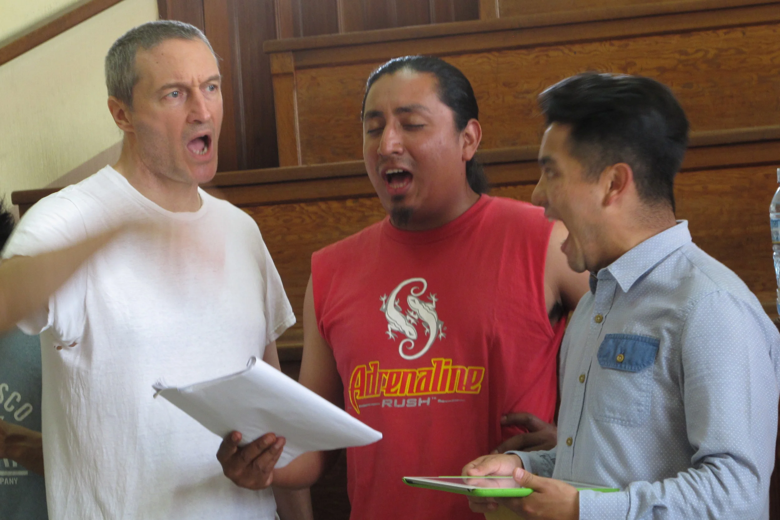 George Drance working with actors