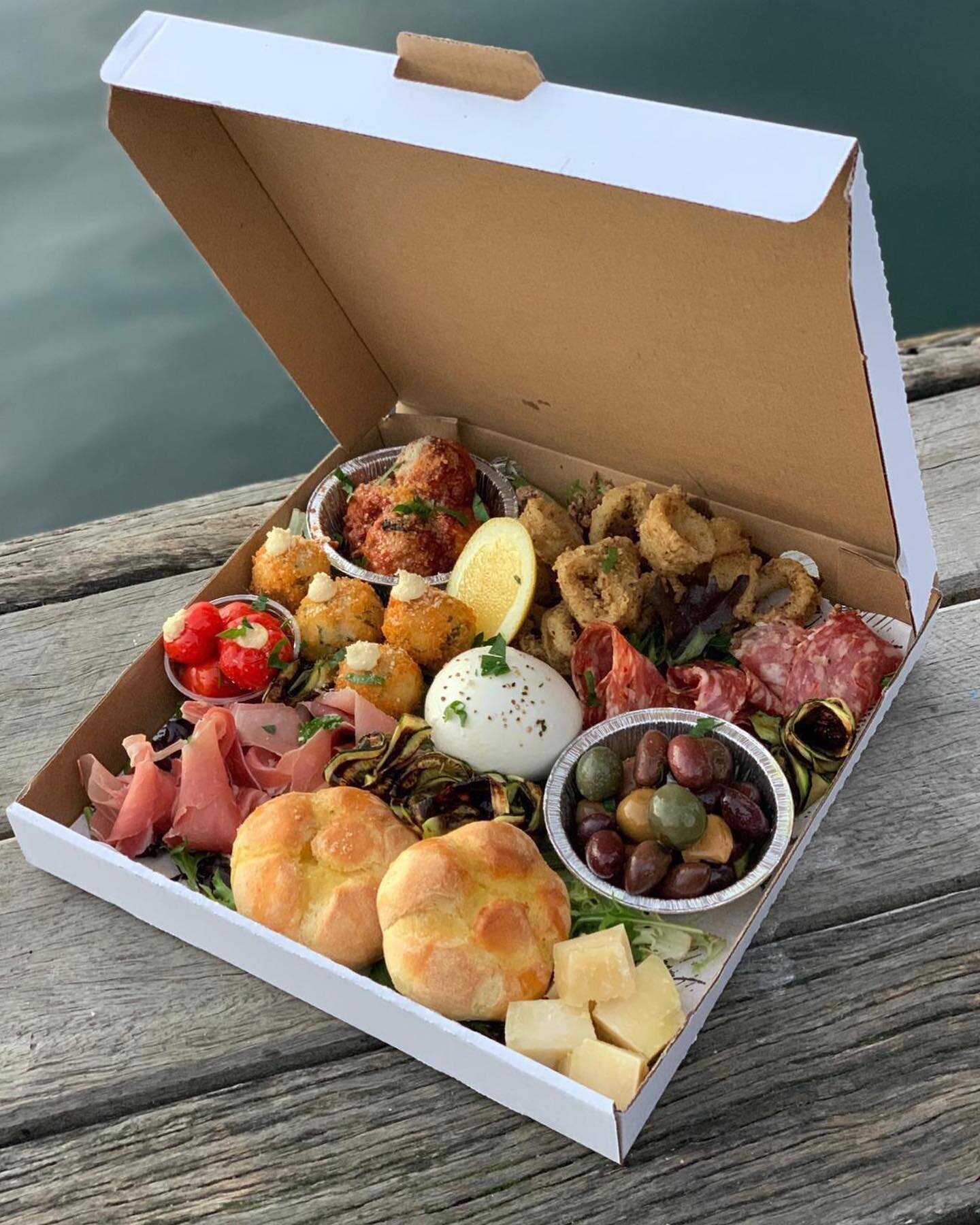 our antipasto takeaway boxes are back! Each comes with a complimentary bottle of wine. Preorders are preferred via emailing: functions@waterfrontstore.com.au to have one, or several made up fresh on the spot. So much YUM! in one small box #waterfront