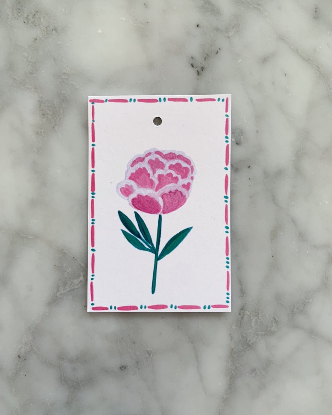 I finally decided to try converting a full-color gouache painting to print and am excited about the start of a new flower series of gift tags. These and a few others are now available on my newly updated site, sunflowerpressdesign.com (link in bio) ?