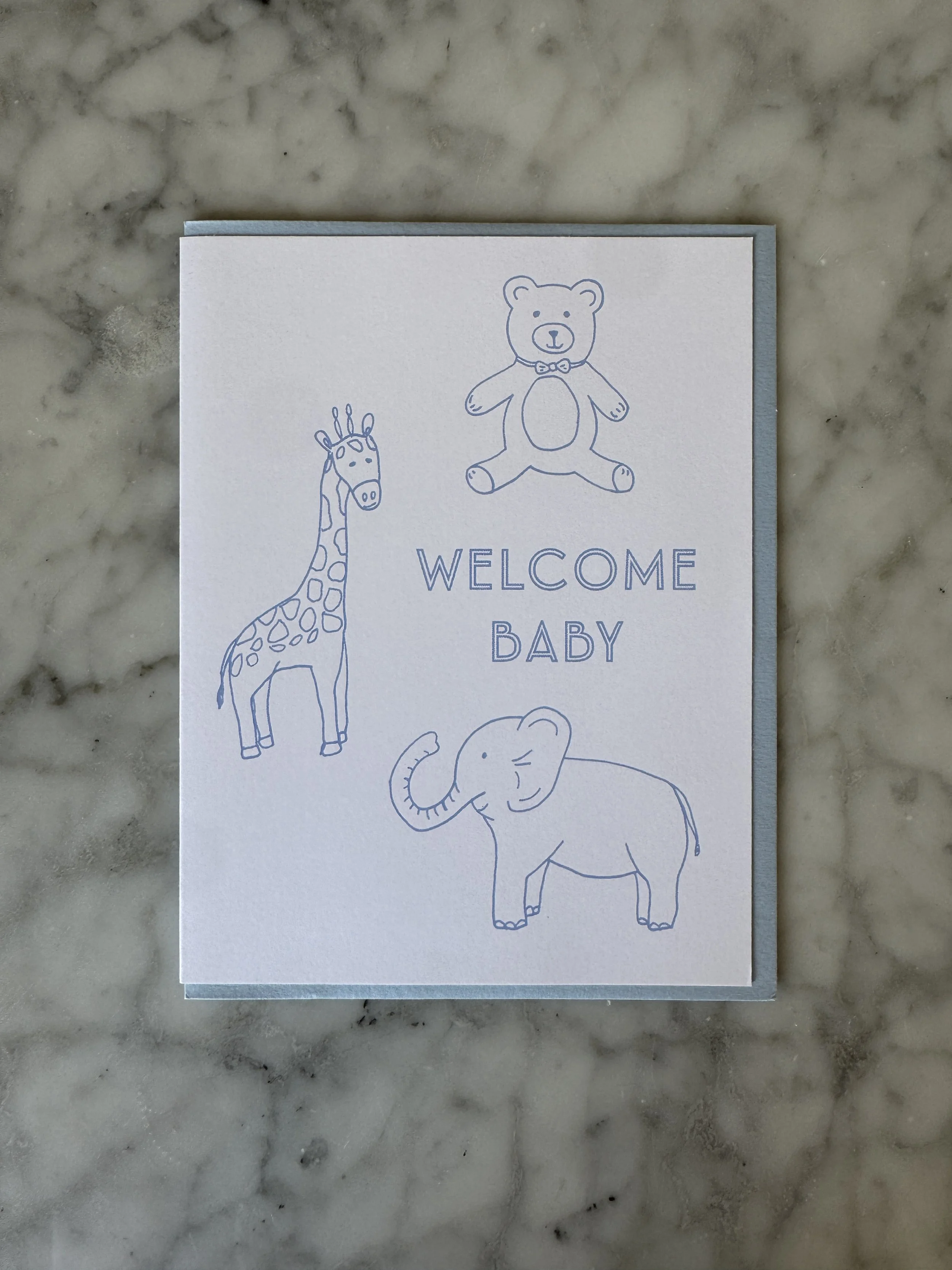 Welcome baby - blue [printed card]