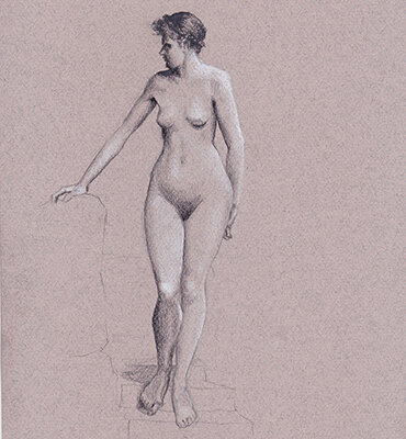 Illustration of standing woman