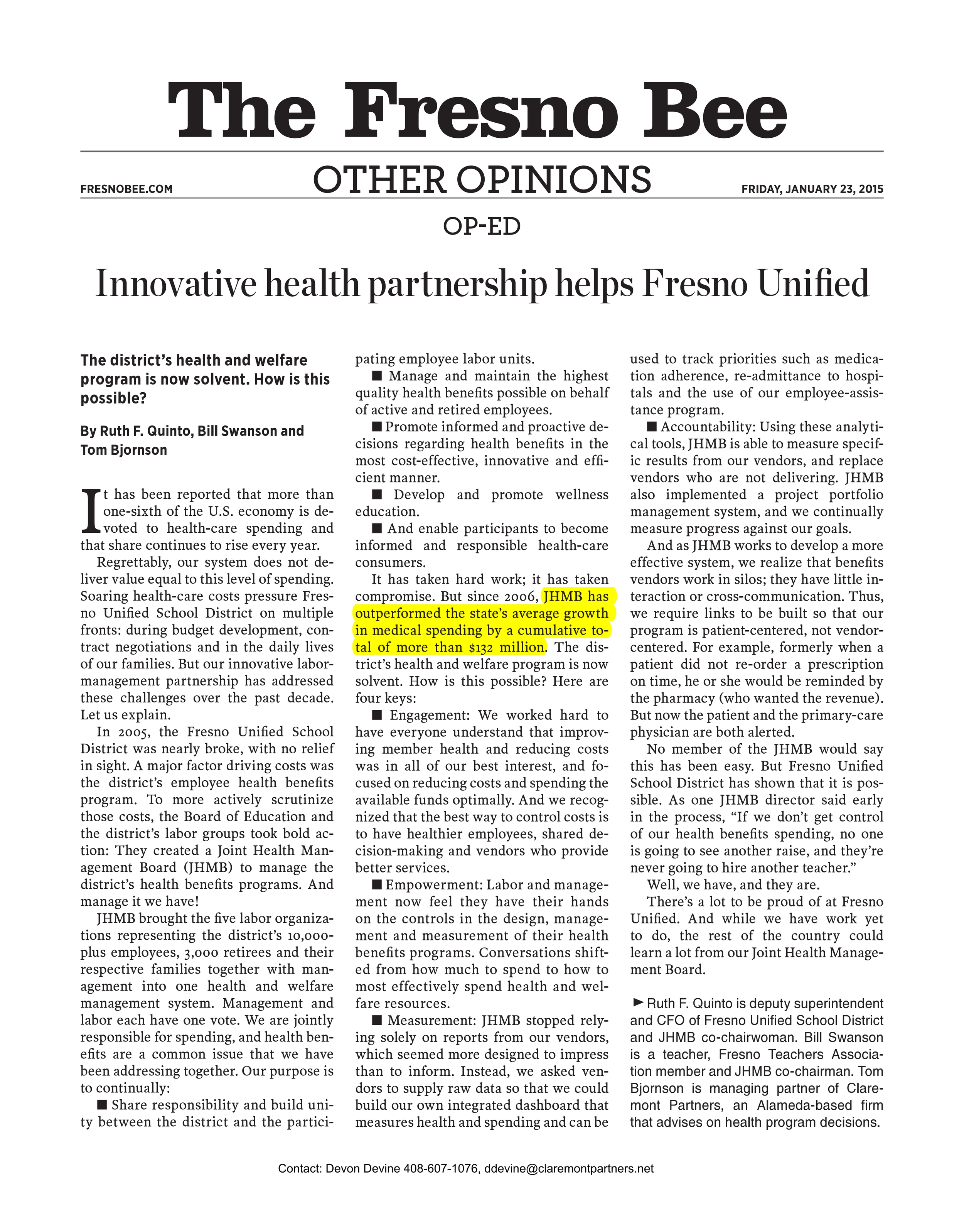 Innovative health partnership