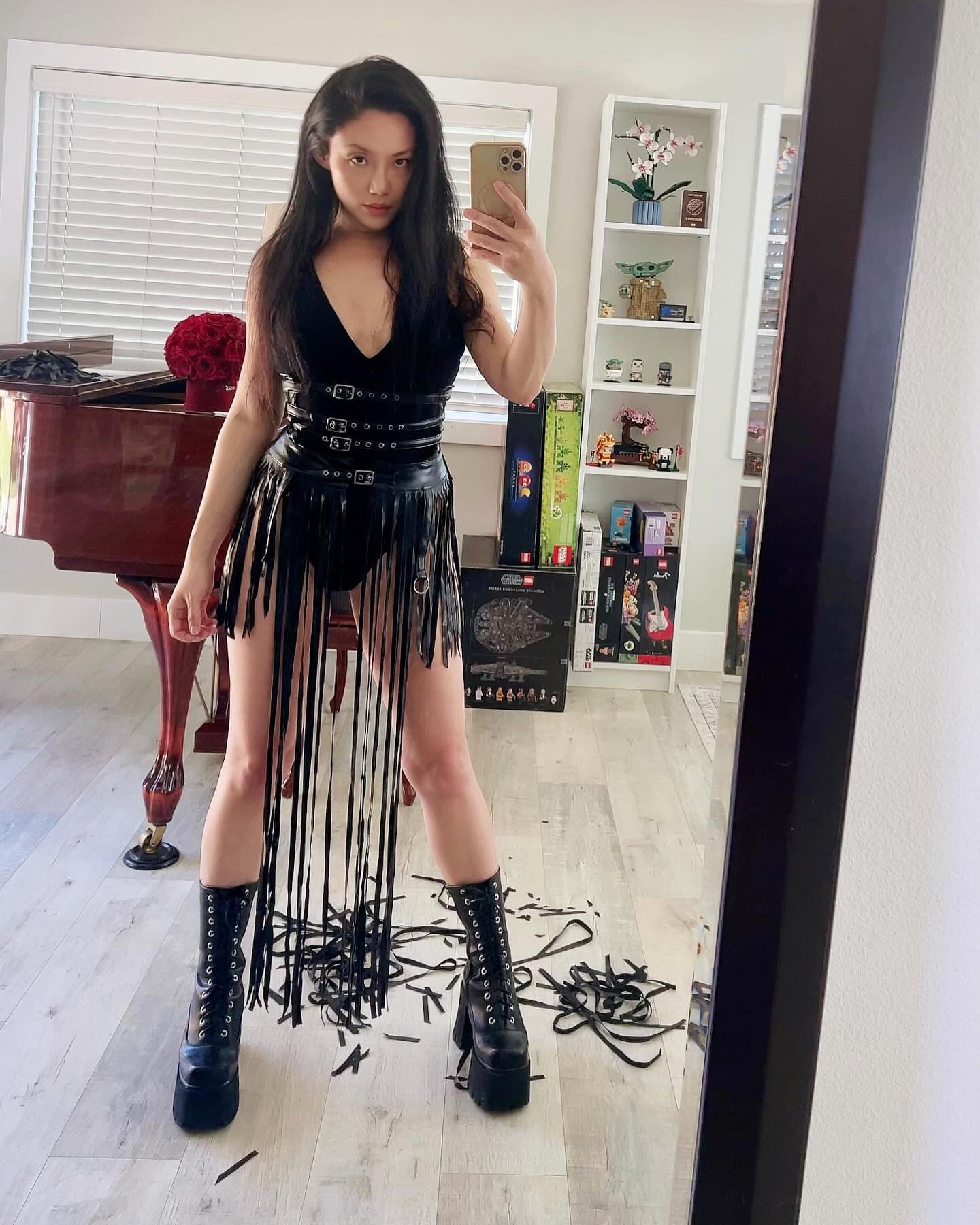 Putting together new stage outfits for @hanszimmerlive 2024 Tour 🖤 I&rsquo;ve been wearing the same gladiator skirt situation onstage for 4 years and it&rsquo;s time to switch things up!
