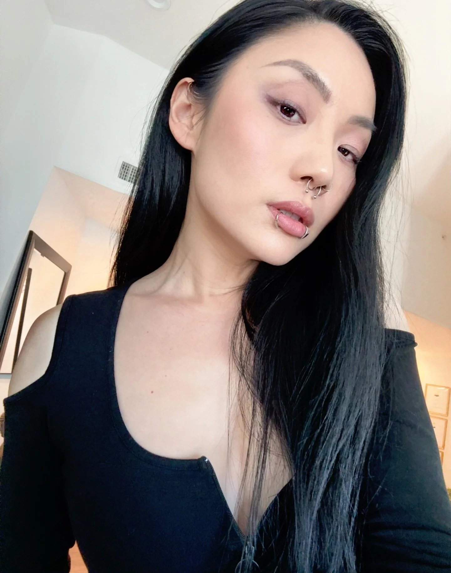 Practicing &amp; Packing today 🧳 And&hellip; trying on my new &ldquo;piercings&rdquo; 😂 I love swinging wildly between styles and the extremes of conservative/elegant 🌹 and alternative ☠️ looks. 

I have no tattoos or piercings other than one hole