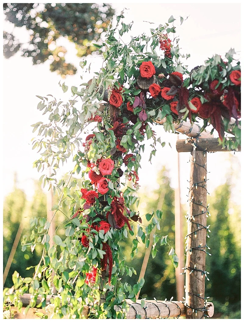 Oregon Wedding Floral Arch Detail
