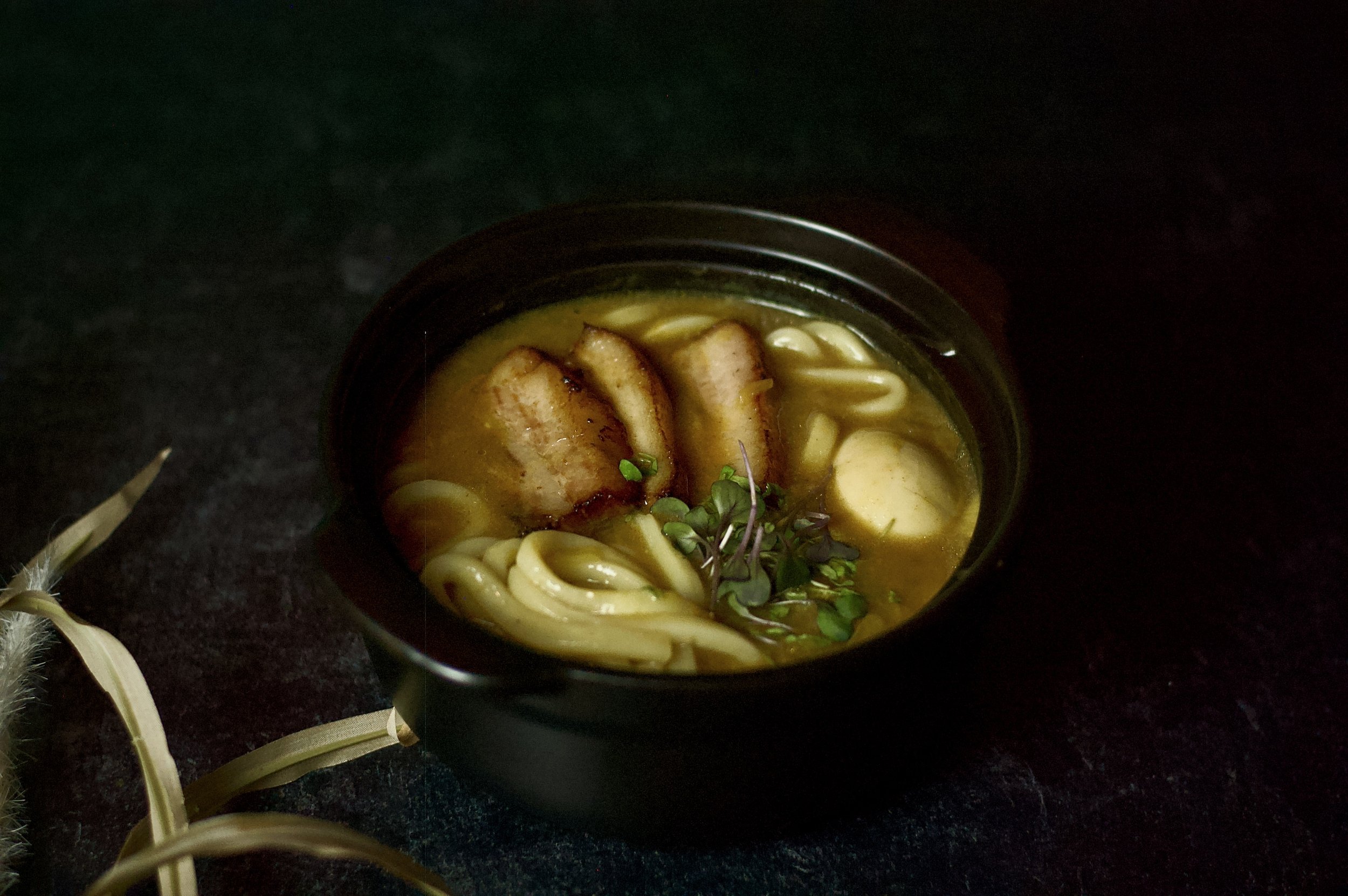 Pork belly curry udon