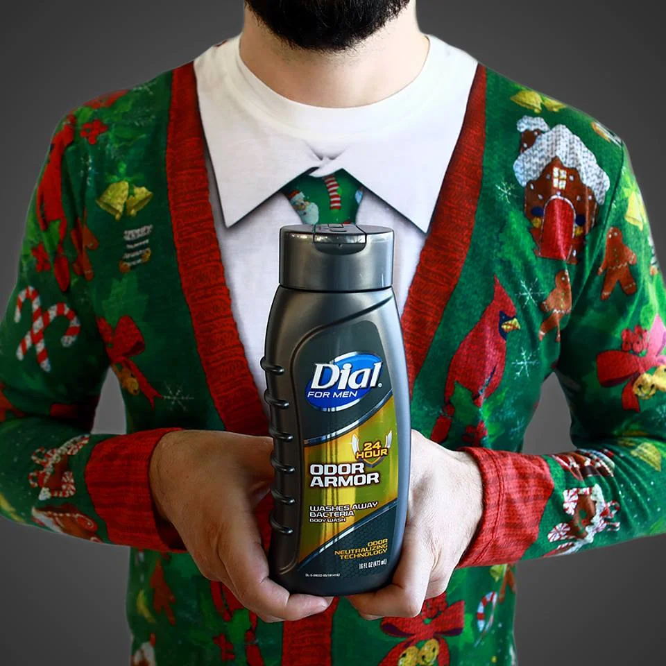 dial_for_men Fight odor so the only "ugly" thing on you is your sweater #uglysweater