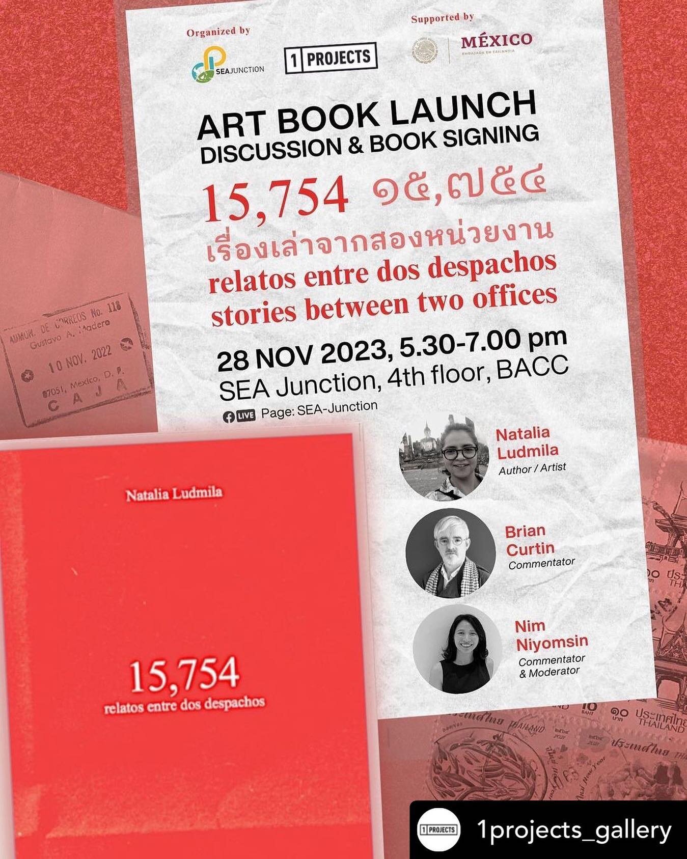 Looking forward to this is happening at the end of the month. ⁣
⁣
If in Bangkok come join us.⁣
⁣
@1projects_gallery 1PROJECTS in cooperation with SEA Junction is delighted to present the ART BOOK LAUNCH, DISCUSSION, AND BOOK SIGNING

&quot;15,754 rel