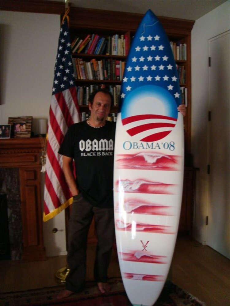 Fernando with Obama board - 6-3-21 DSC05316.JPG