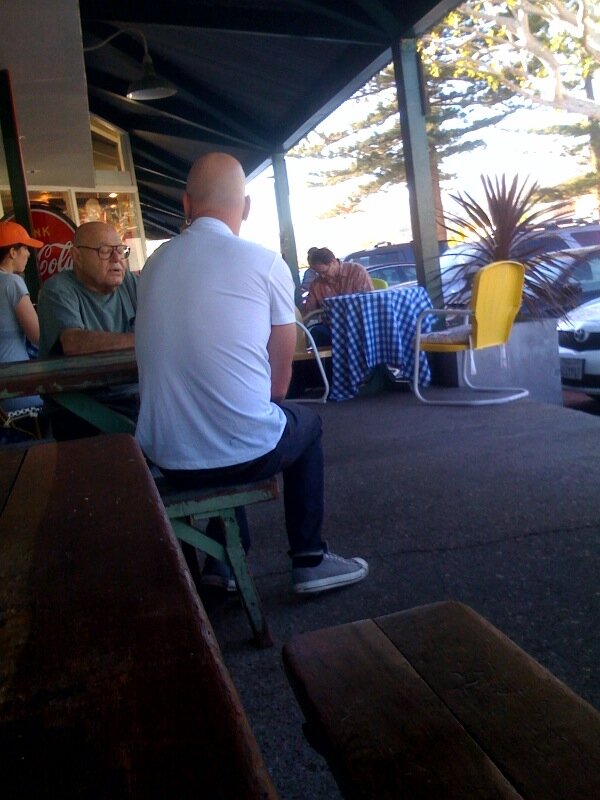The bird-stained seats and tables of Malibu Kitchen are a funny place for this well-known germophobe.