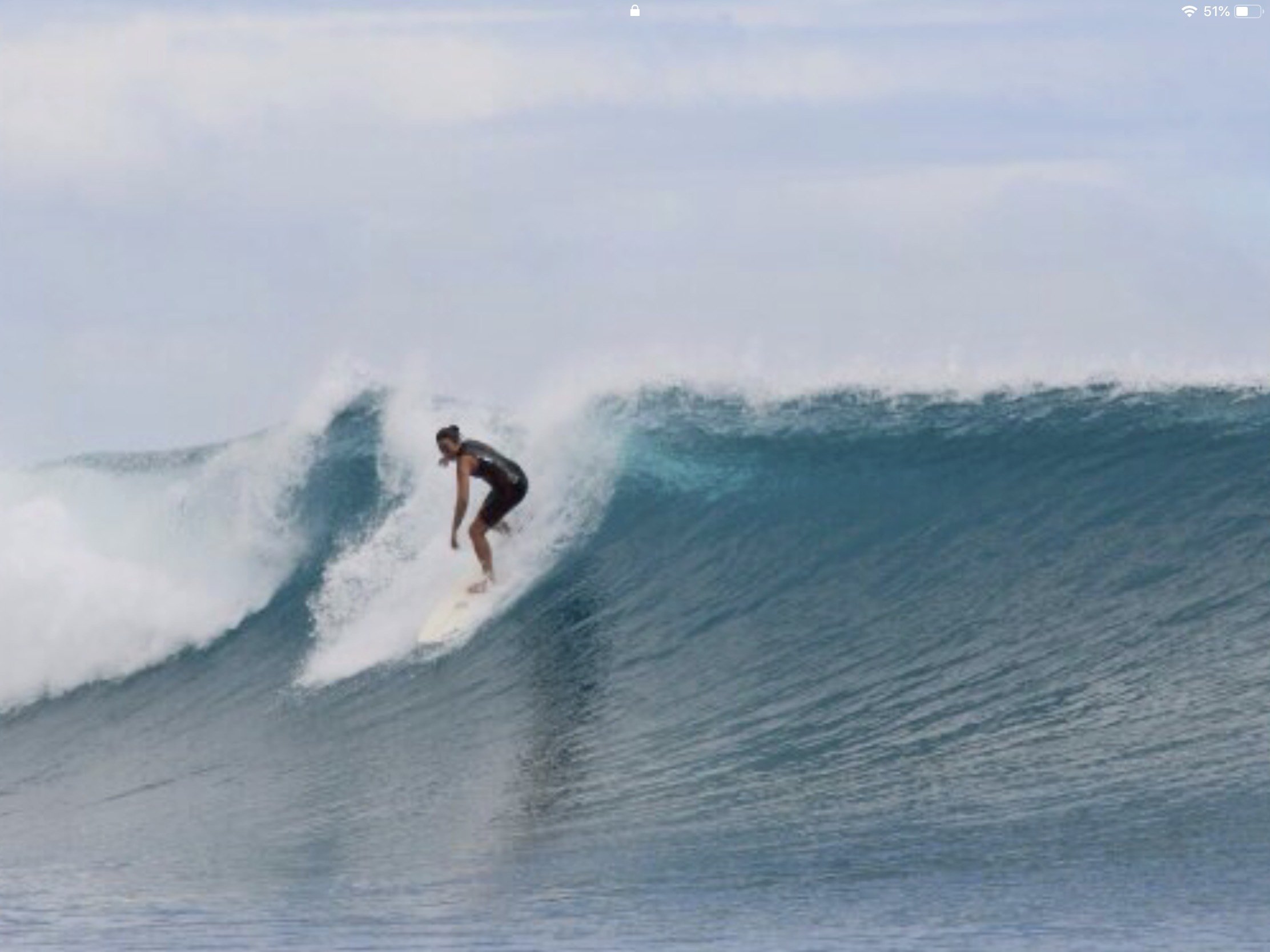 'Daughter 'Anau surfing Ha'atafu Lefts.