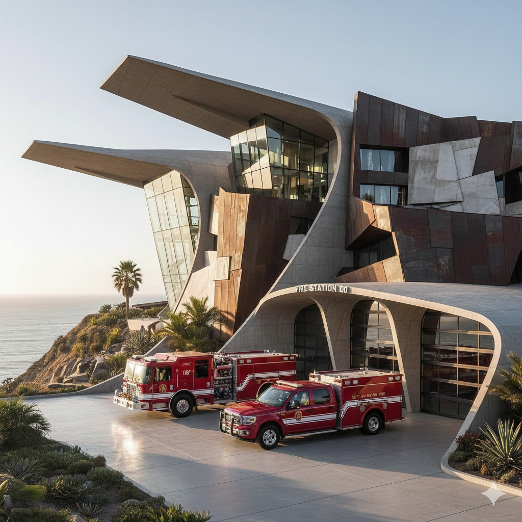 Malibu Fire - Station 00 designed by Frank Gehry Gemini_Generated_Image_8g5maw8g5maw8g5m.png