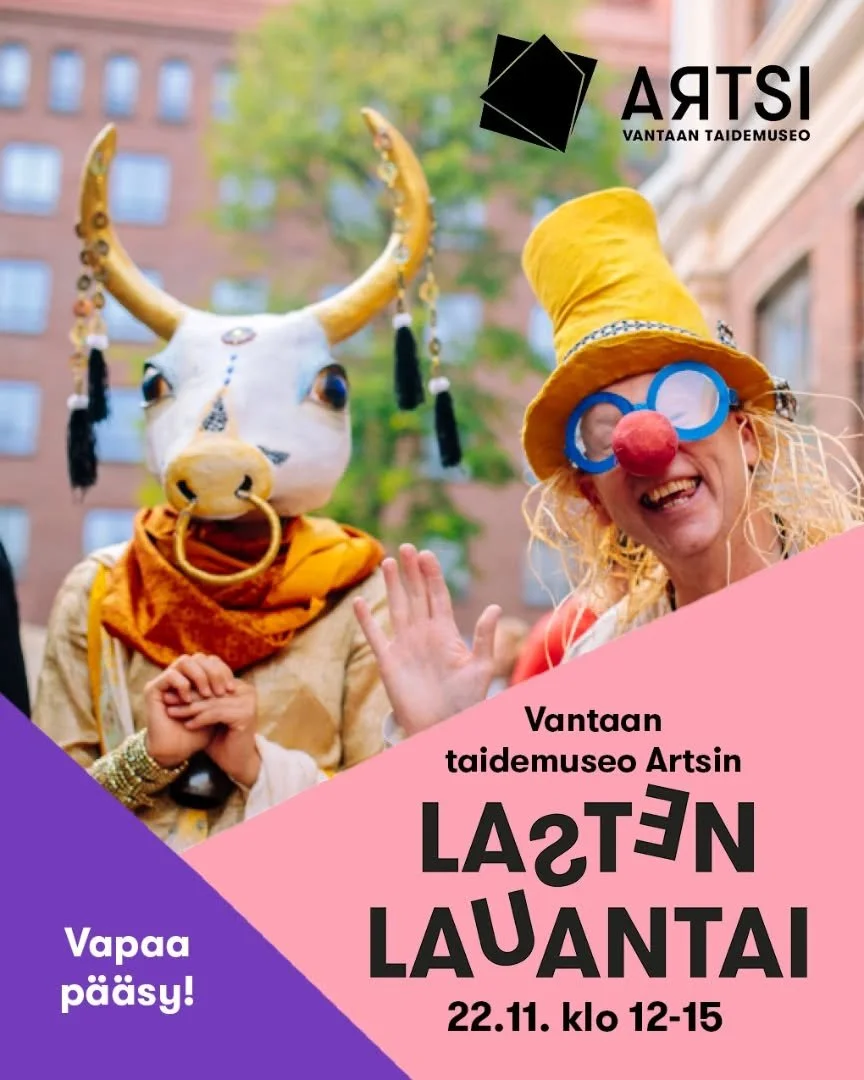 Jippii, Artsin lasten lauantaita vietet&auml;&auml;n jo t&auml;ll&auml; viikolla 22.11. klo 12-15! Museo t&auml;yttyy hauskasta ohjelmasta: taiteile oma fantasianaamari, kokeile lasten n&auml;yttelyopastuksella osaatko levitt&auml;&auml; siipesi kuin
