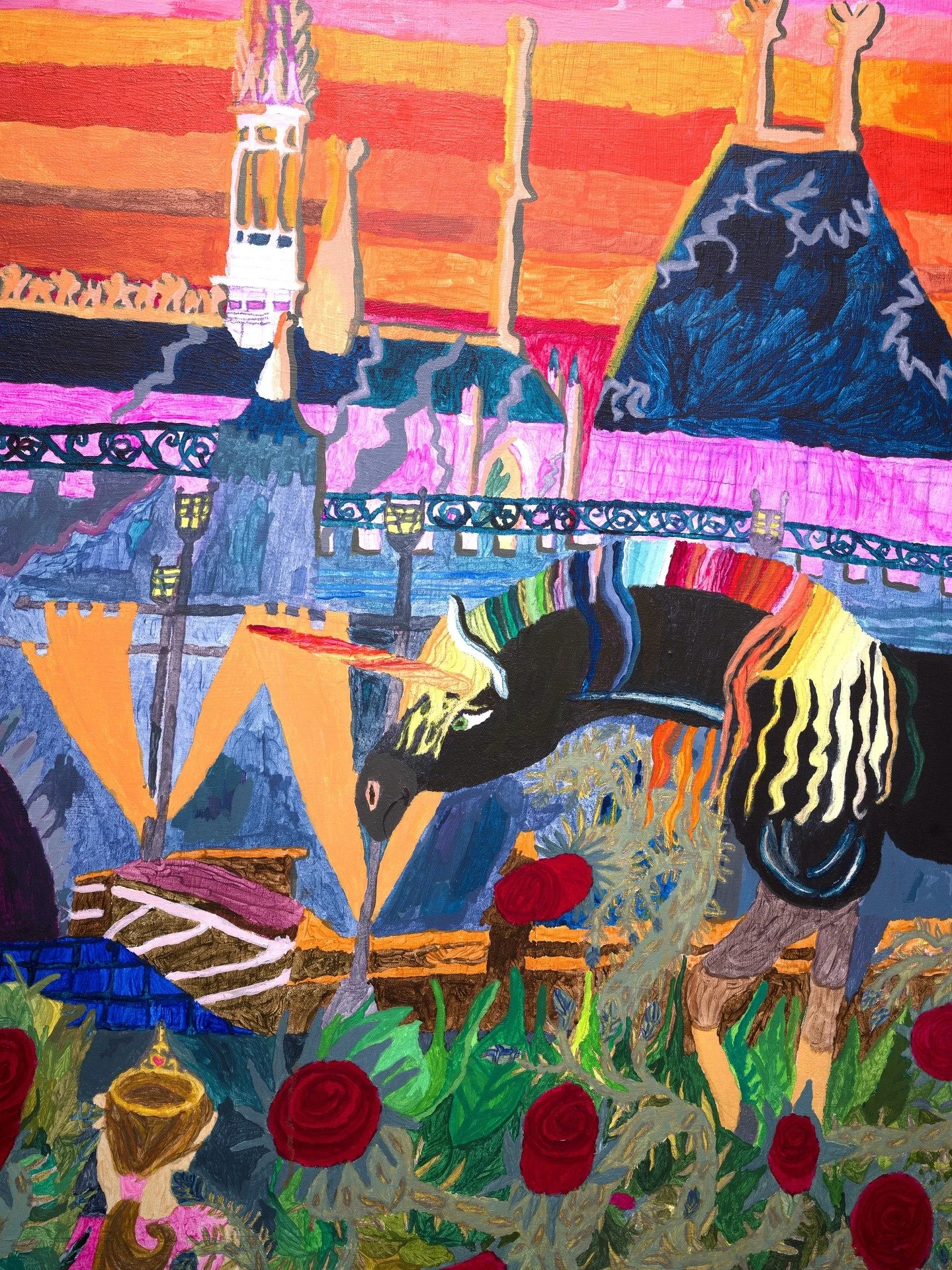 🎨Peiliss&auml; katoavat ajan varjot -n&auml;yttelyn taiteilija Hanna Niemisen taide alkaa ideoinnista, hahmottelusta ja v&auml;rikokeiluista luonnoskirjaan. Akryyliv&auml;rit mahdollistavat nopean ty&ouml;skentelyn, ja Nieminen nauttii erityisesti s