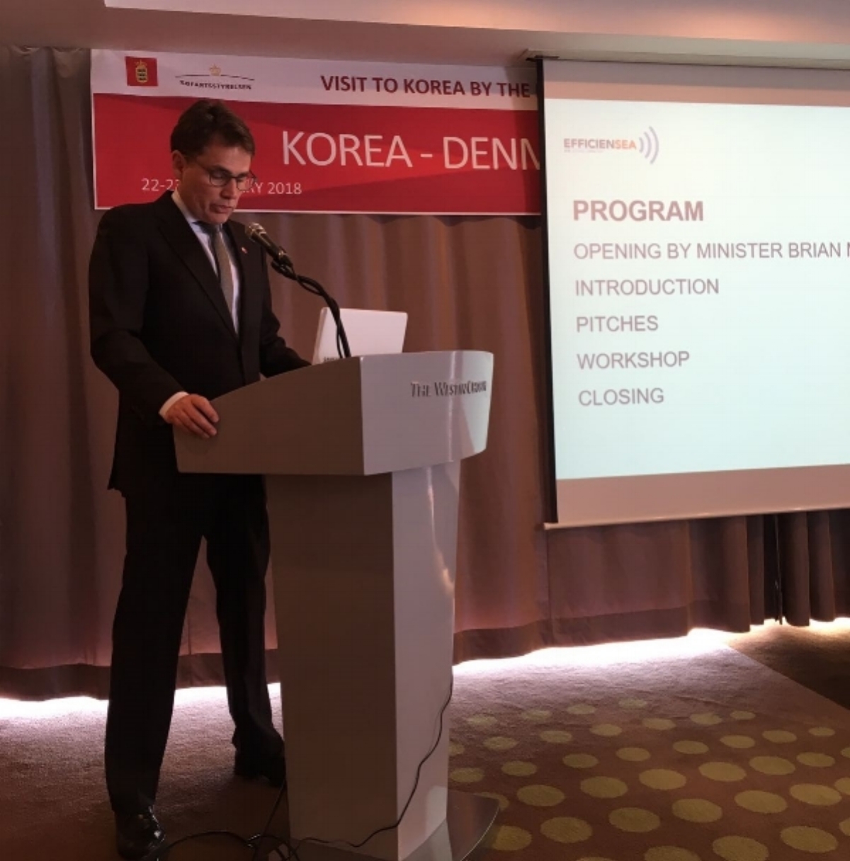 Brian Mikkelsen opening InnovationCamp in Busan, South Korea