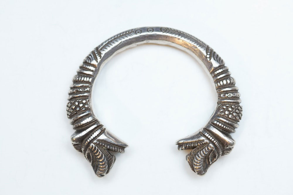 Silver bracelet, India, turn-of-the-century.