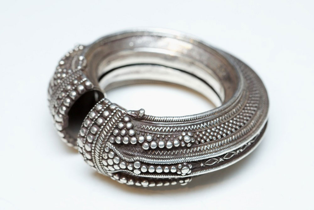 Silver bracelet, India, turn-of-the-century.