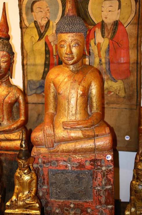 Shan wood Buddha, Burma, late 19th century.