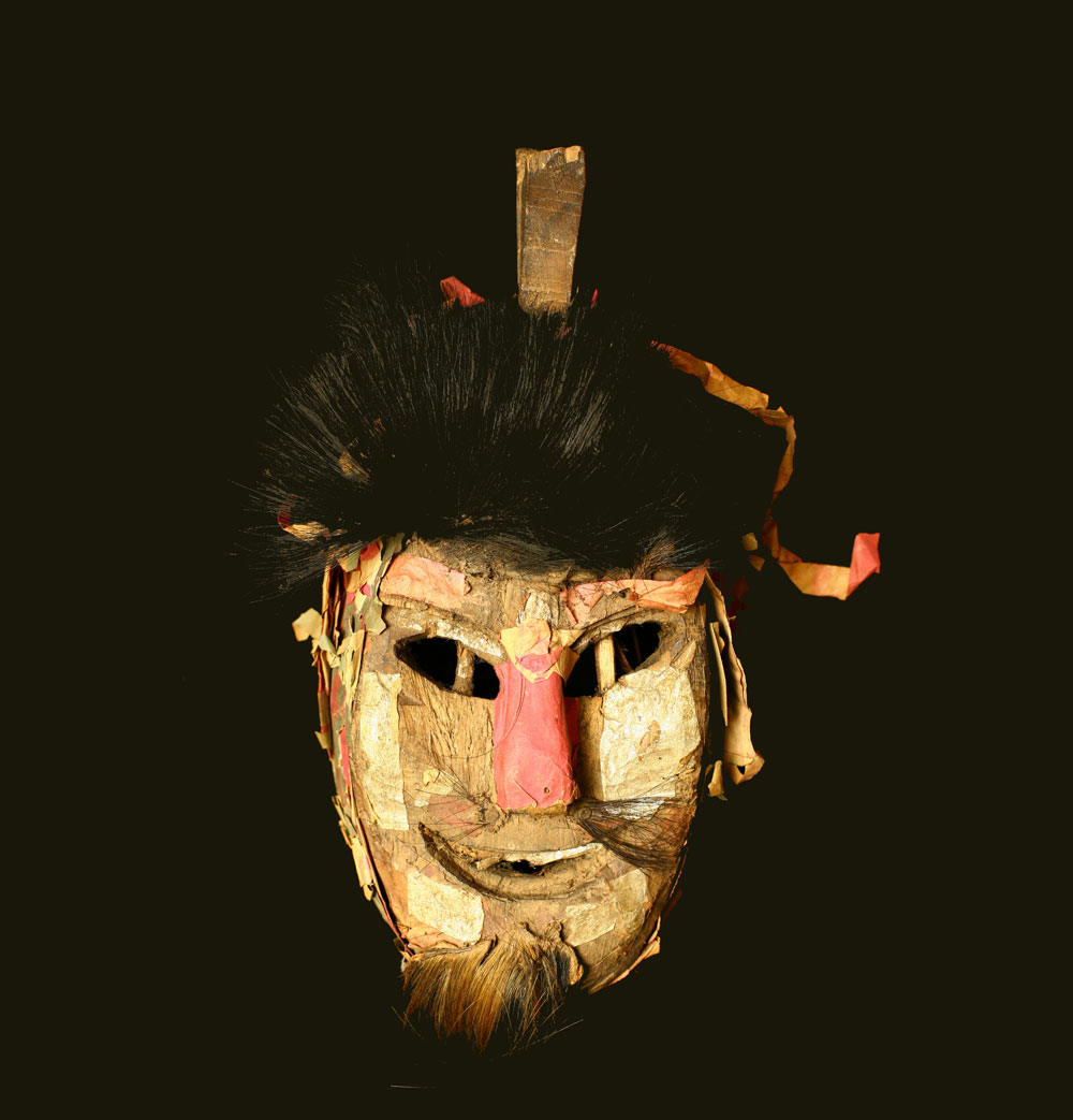 Yao priest or shaman's wood mask, China/northern Thailand or Laos, late 19th century. SOLD